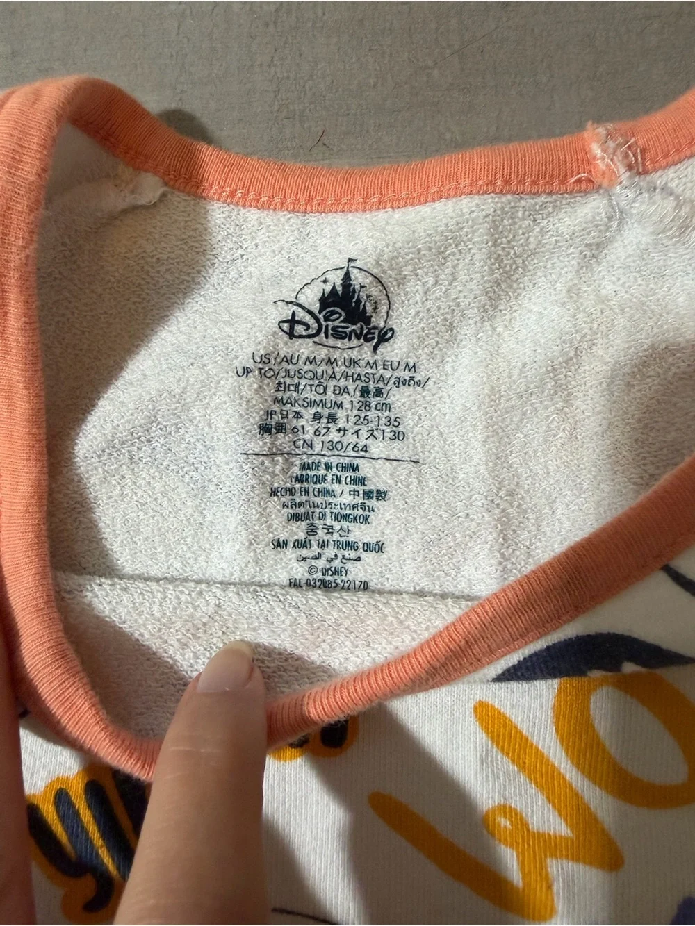 Disney Allover Critters White Dress with Characters  Coral Trim/pockets size Med